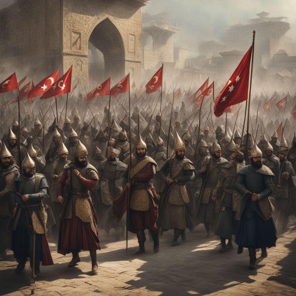 The moment when Emir Timur Ottoman sultans marched from Turk... by