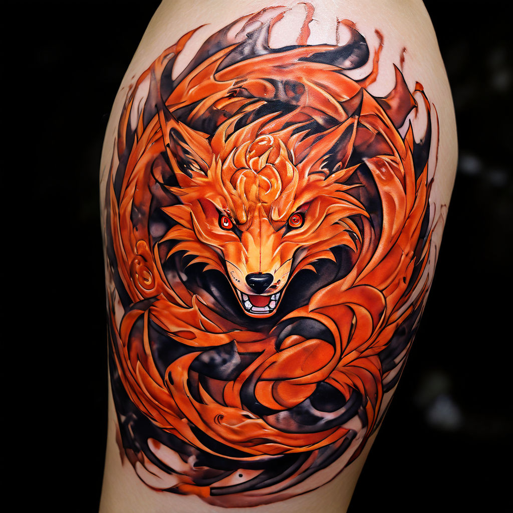 Kurama tattoo design for forearm nine-tailed fox naruto