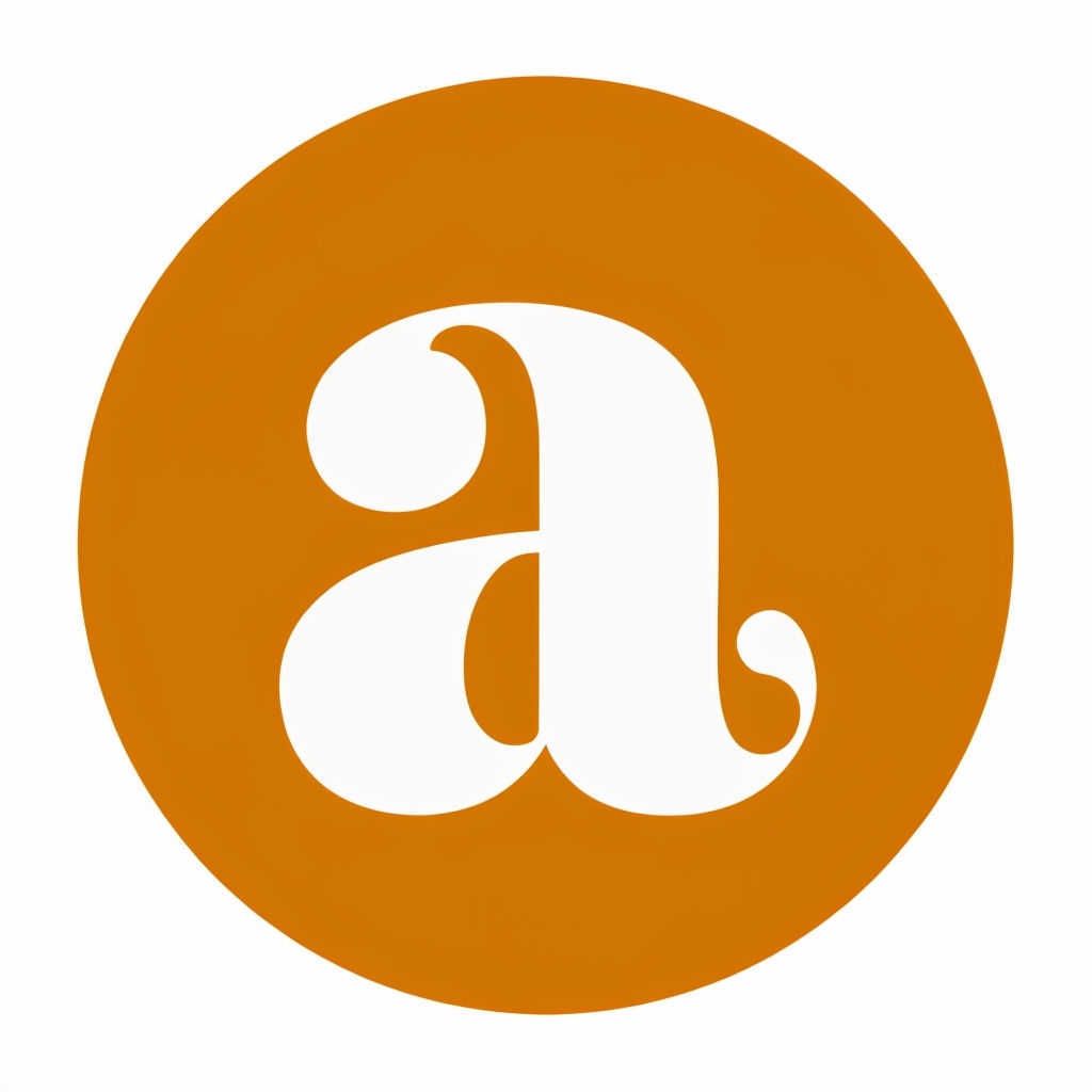 Minimalist Amber Orange Letter A Logo Design Monogram