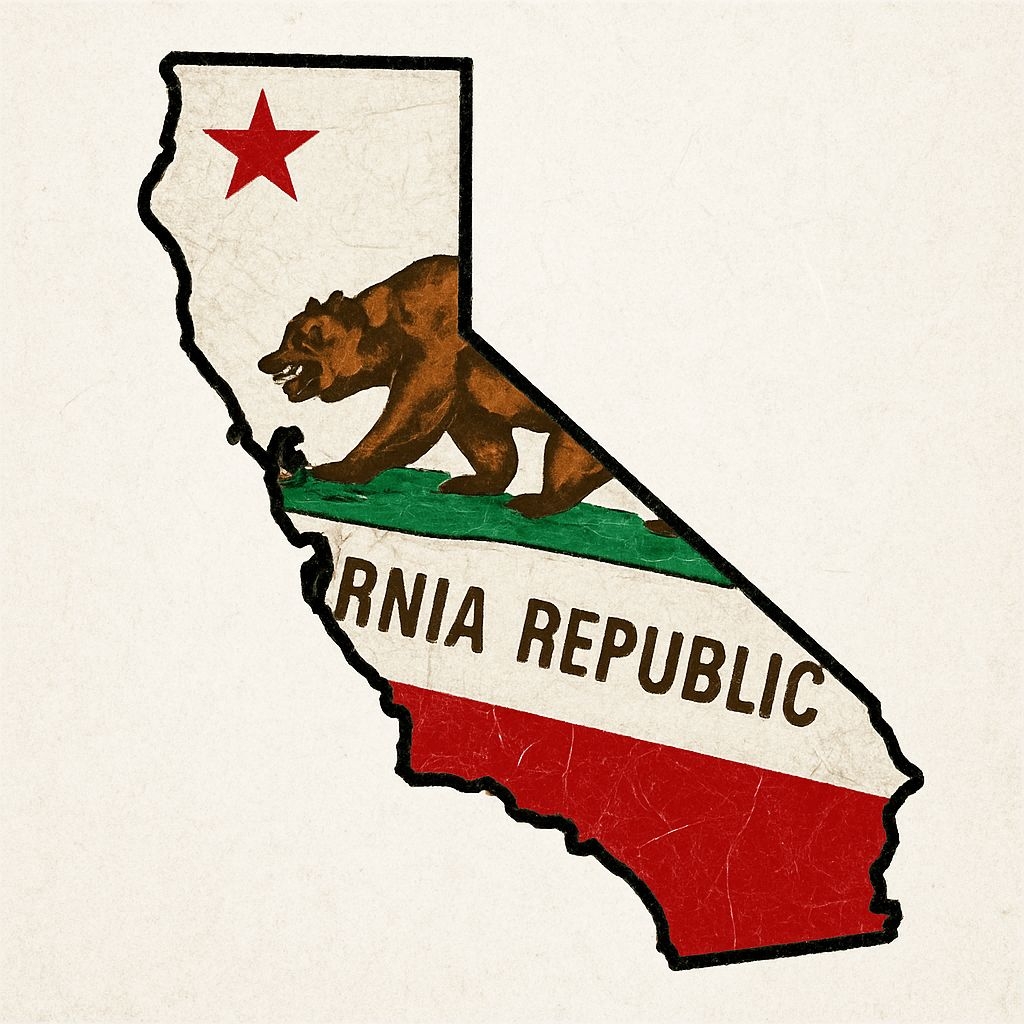 Vintage California Republic Bear Flag Outline Sticker