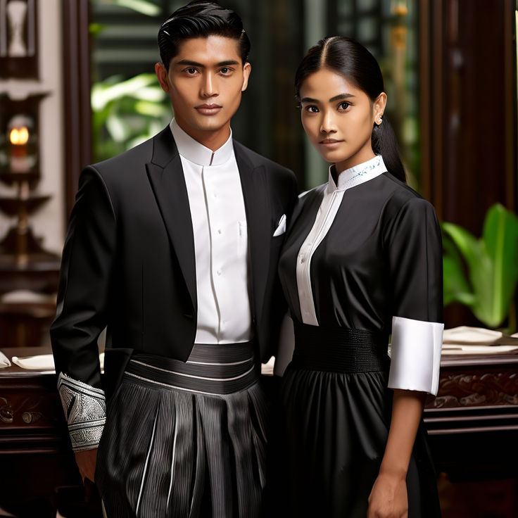 Male and female employee uniforms influenced by Filipino fin... by ...