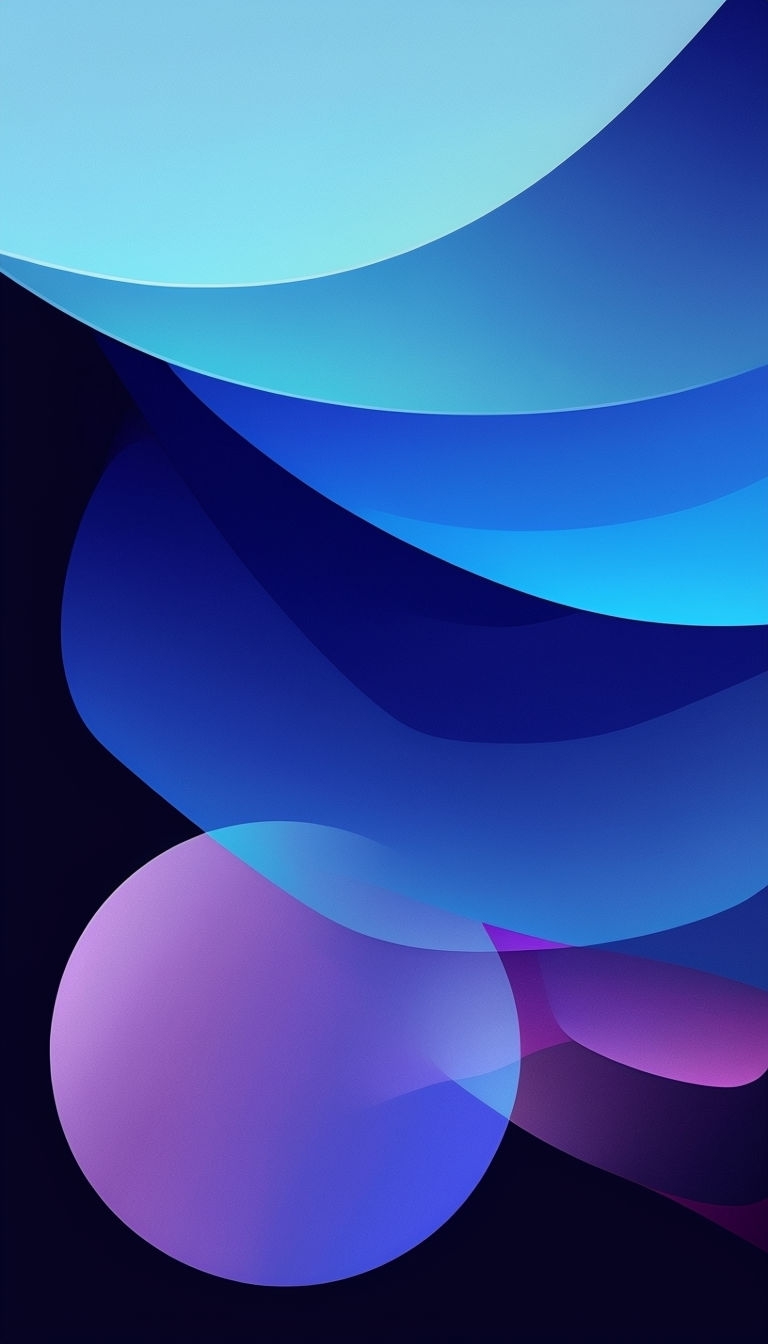 Abstract Blue and Purple Shapes Digital Art Phone Case Cover