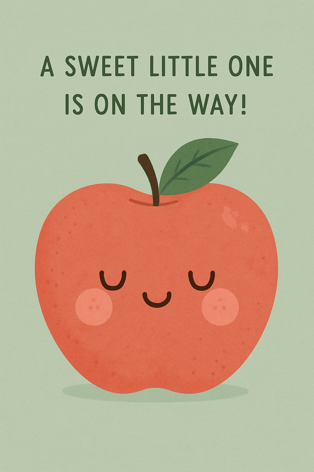 Cheerful Cartoon Apple Character Announcement Card Design Cards & Invites