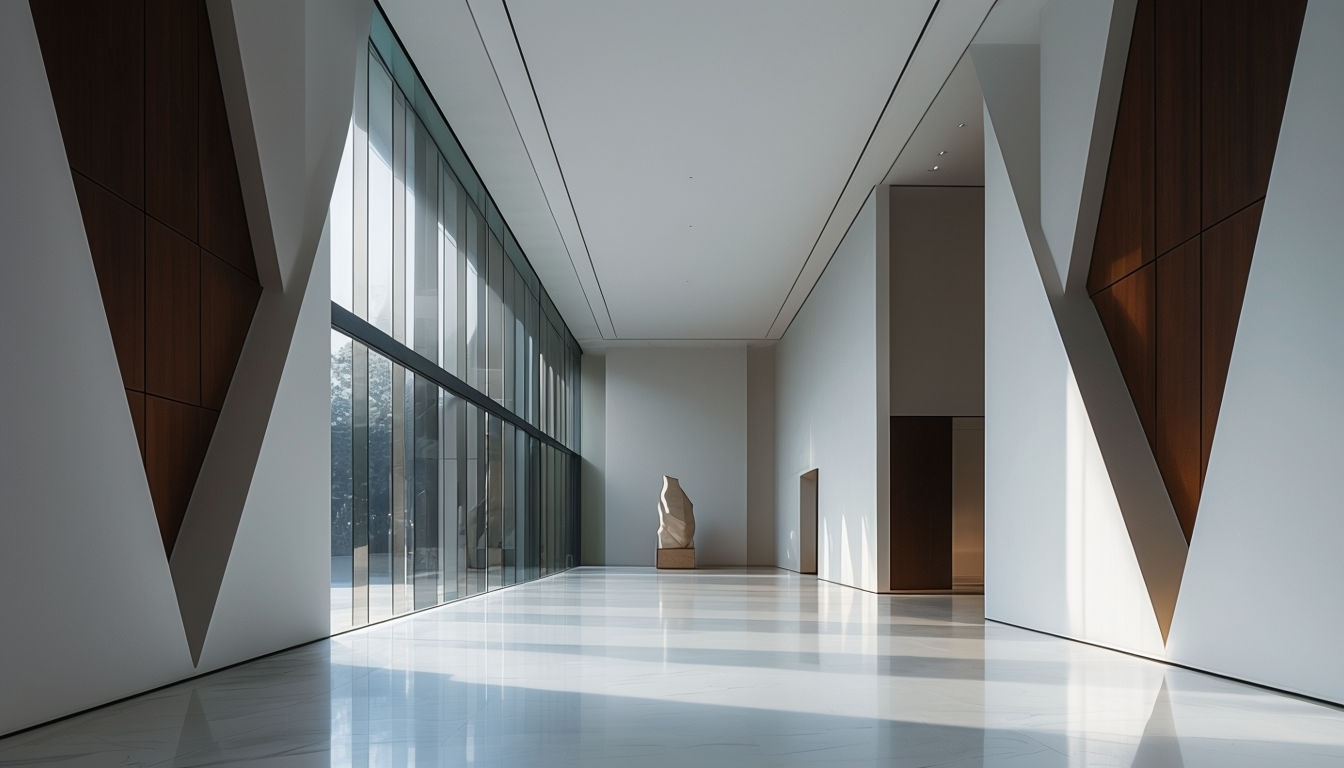 Tranquil Minimalist Modern Gallery Interior Virtual Background