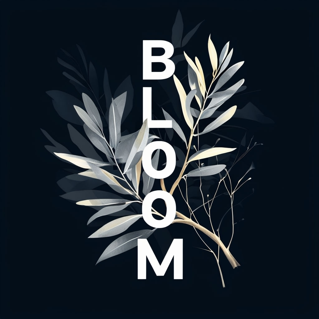 Minimalist Bloom Typography with Botanical Elements T-Shirt