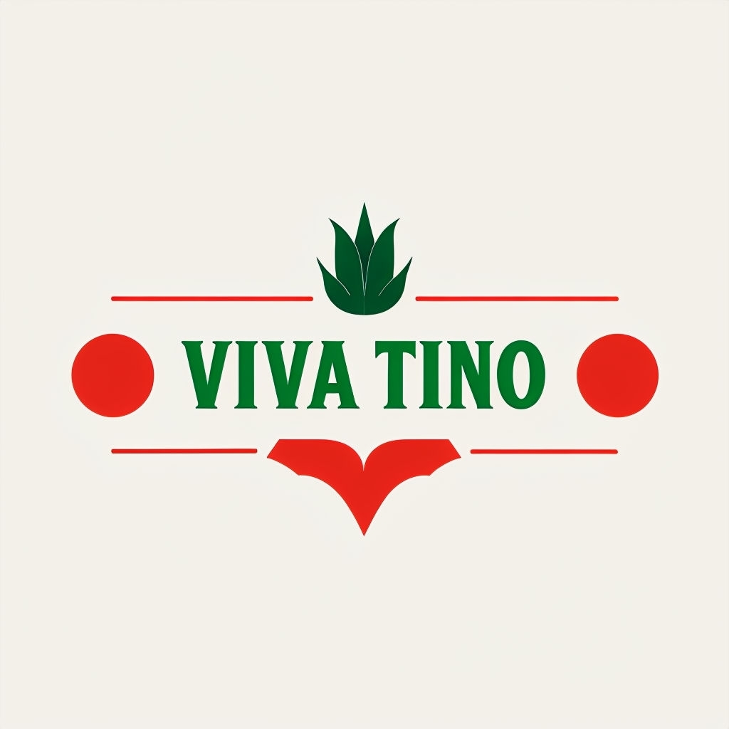 Minimalist VIVA TINO Logo Design with Decorative Elements Logo