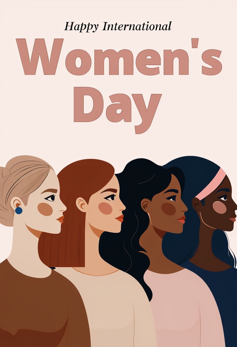 Celebrating Unity on International Women's Day Minimalist Art Poster