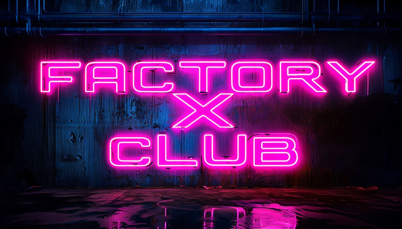 Neon Factory X Club Sign Urban Photography Poster