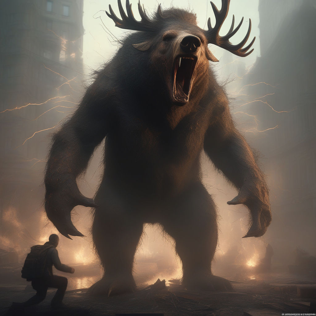 A grotesque creature that is a mix of bear and moose by José Claudio ...