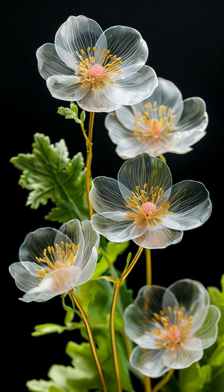 Translucent Artificial Flowers Close-Up Photography Mobile Wallpaper