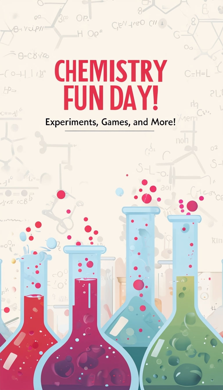 Colorful Chemistry Fun Day Infographic Poster