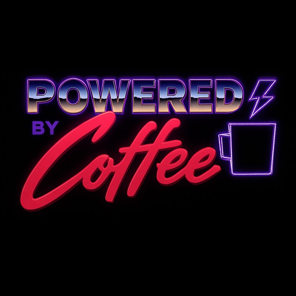 Neon Powered by Coffee Graphic Design Mug