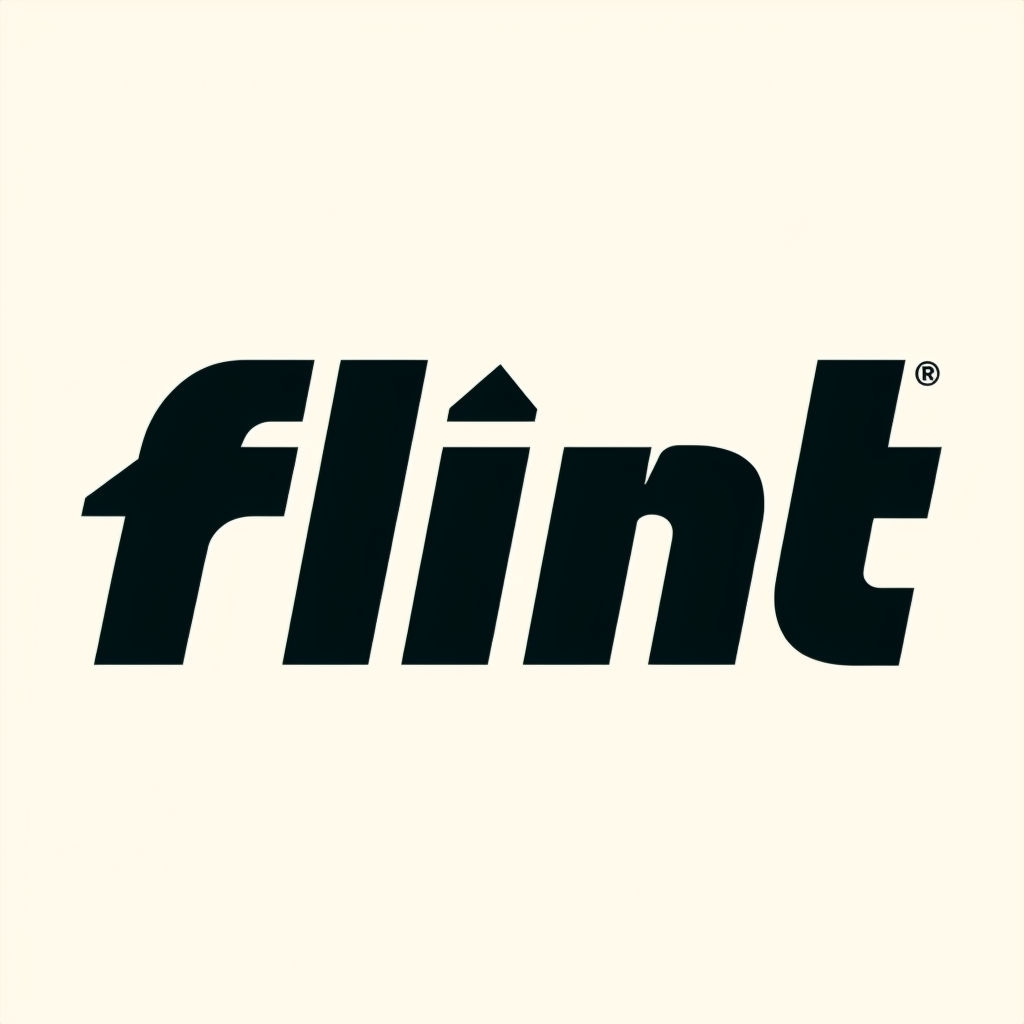 Modern Bold Flint Logo on Off-White Background for Branding Logo