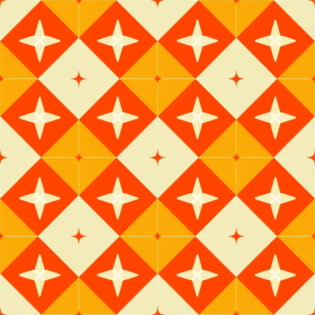 Vibrant Retro Geometric Diamond Pattern for Seamless Background Seamless Pattern