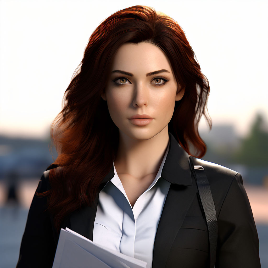 A realistic female CIA agent wearing a black combat bulletpr... by ...