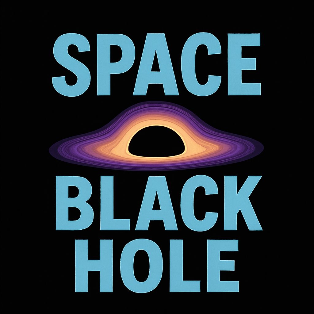 Bold Space Black Hole Graphic Design T-Shirt