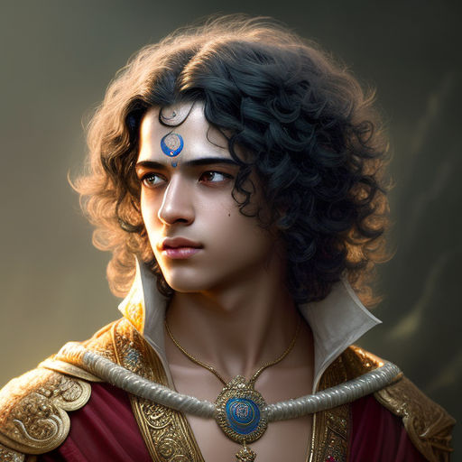 Handsome young teenage male Lord Krishna by Rosangela Cavalcante ...