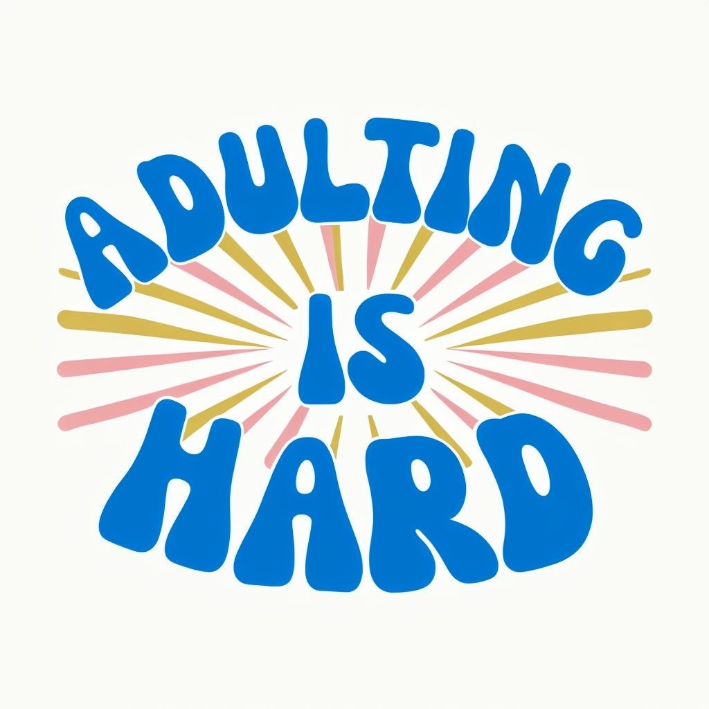 Bold Retro 'Adulting Is Hard' Graphic Design Mug