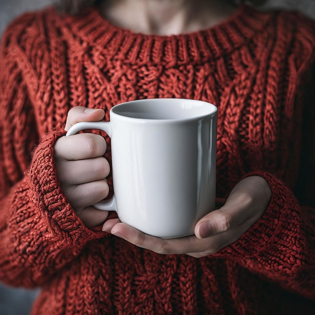 Cozy White Ceramic Mug Mockup