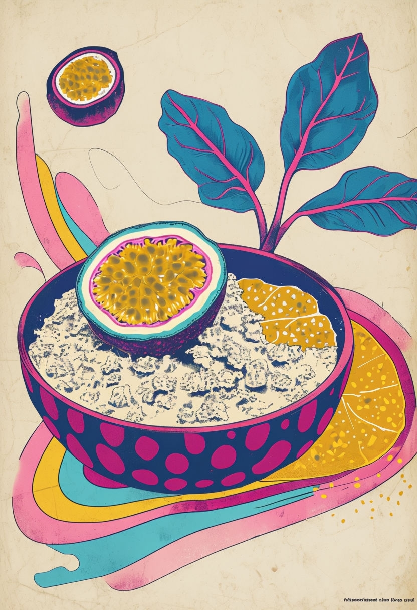 Psychedelic Bowl of Fruits Vintage Art Mobile Wallpaper