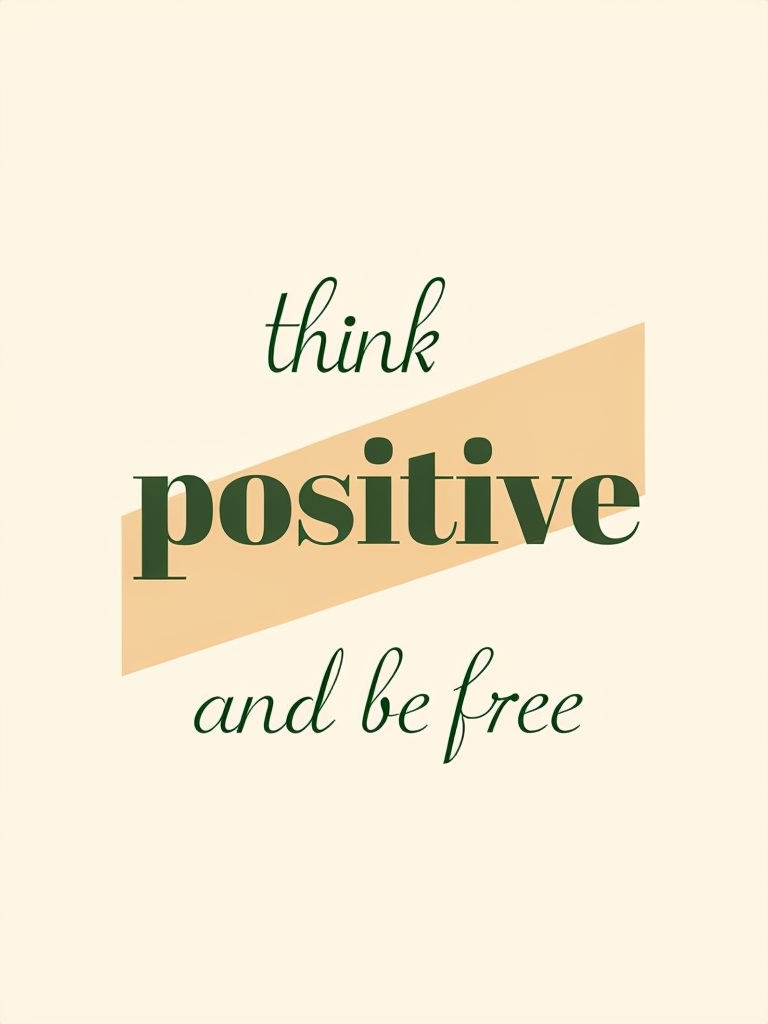 Minimalist Think Positive Motivational T-Shirt Design