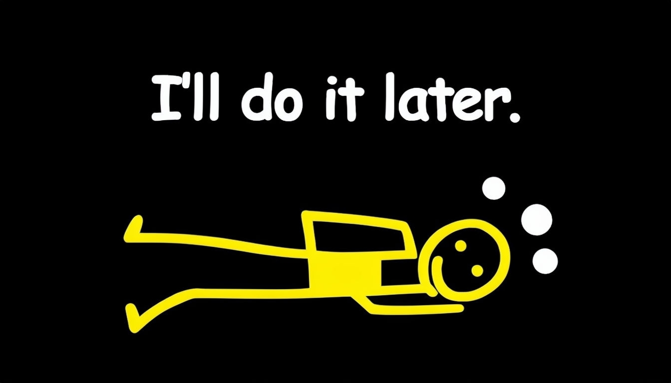 Lighthearted Yellow Stick Figure with Thought Bubble Social Media Post