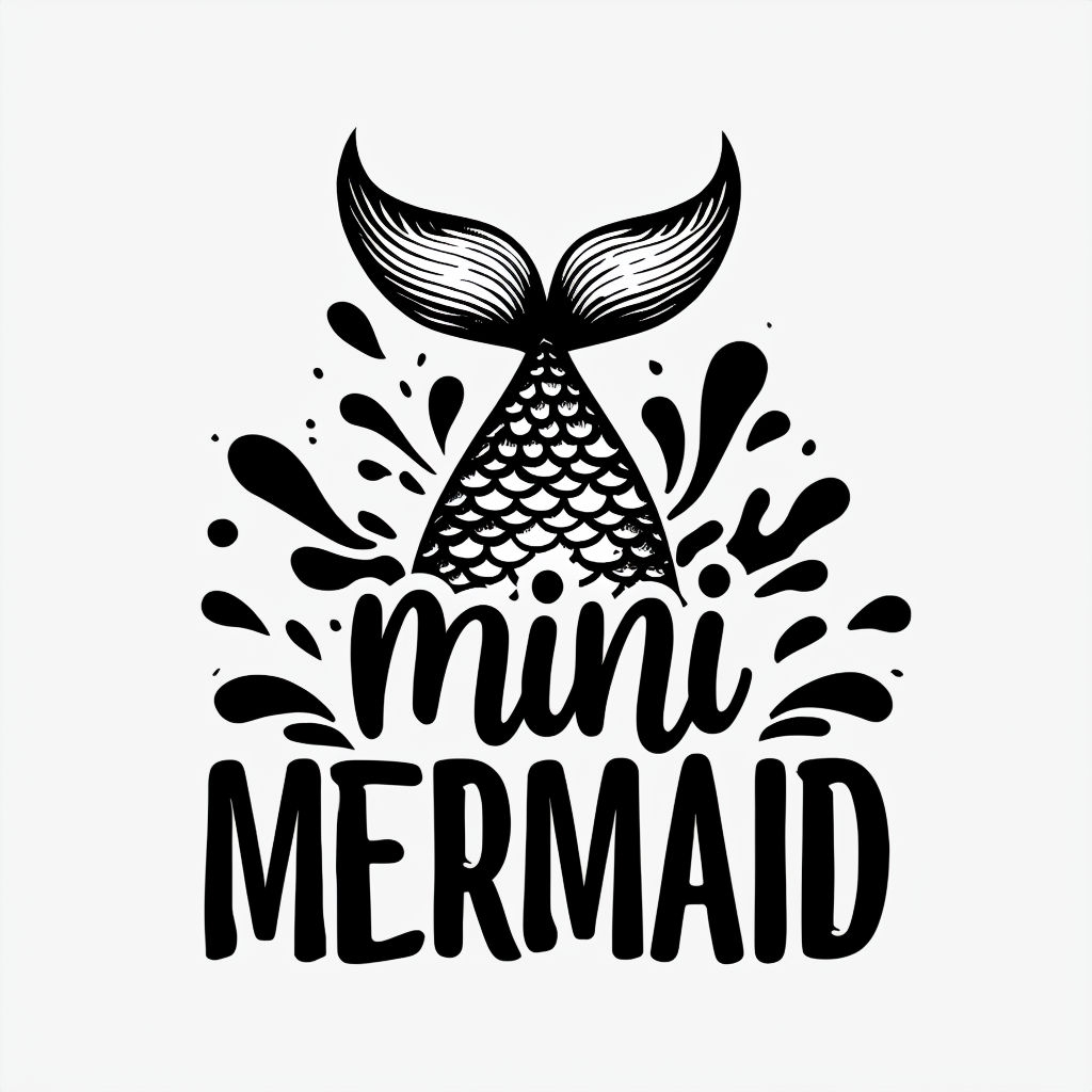 Whimsical Black Mermaid Tail Illustration with Playful Typography Mug