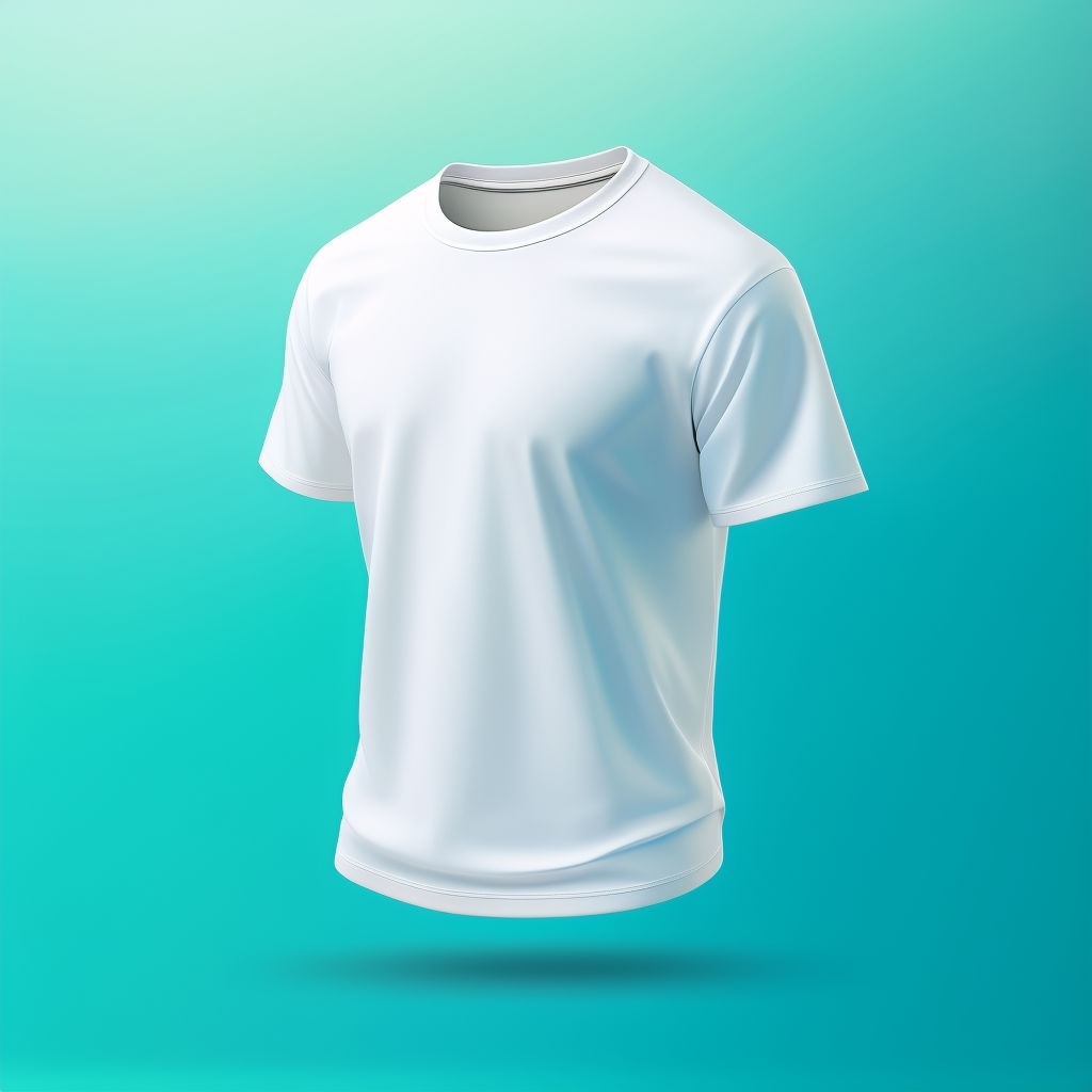 Minimalist White T-Shirt Mockup Against Gradient Background Mockup