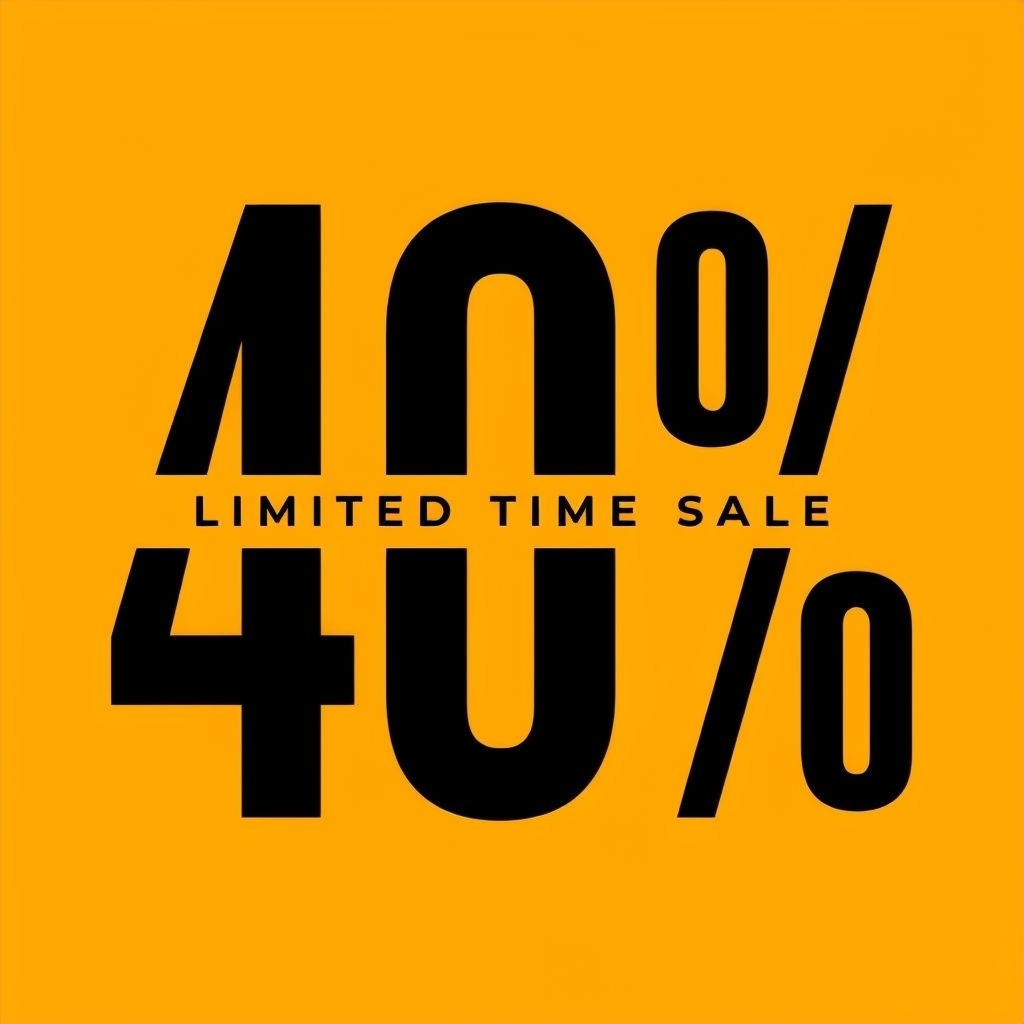 Bold 40% Limited Time Sale Promotional Graphic Poster