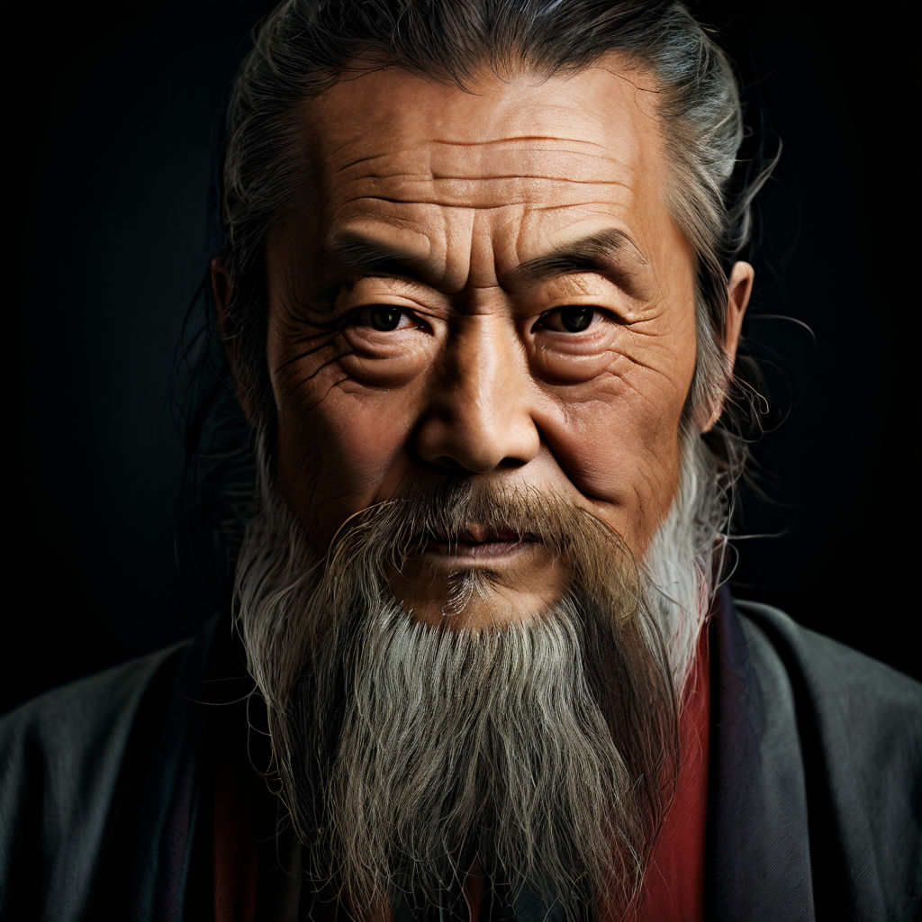 CONFUCIUS THE philosopher face closeup portrait by User Not - Playground