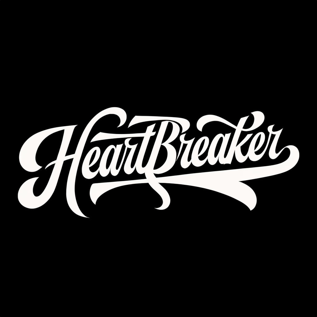 Heartbreaker Bold Cursive Typography Design T-Shirt