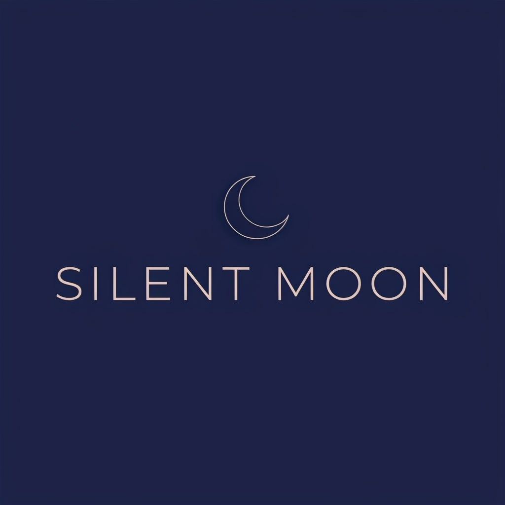Tranquil Silent Moon Minimalist Logo for Sleep and Relaxation App