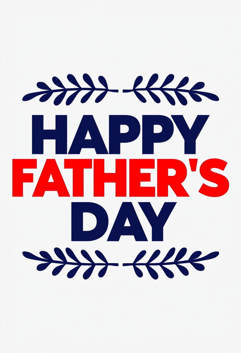 Happy Father's Day Patriotic Design in Red and Navy T-shirt