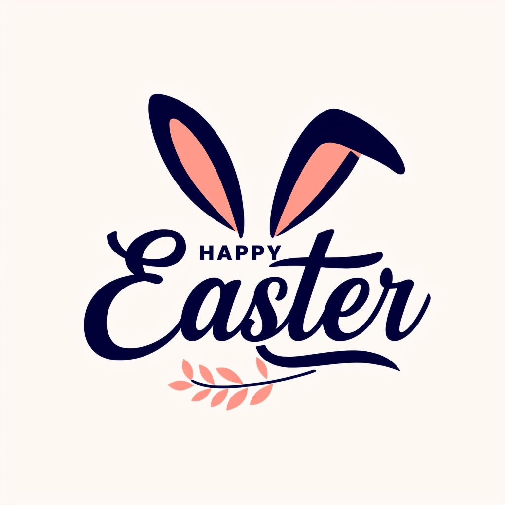 Elegant Minimalist Happy Easter Greeting Card Design