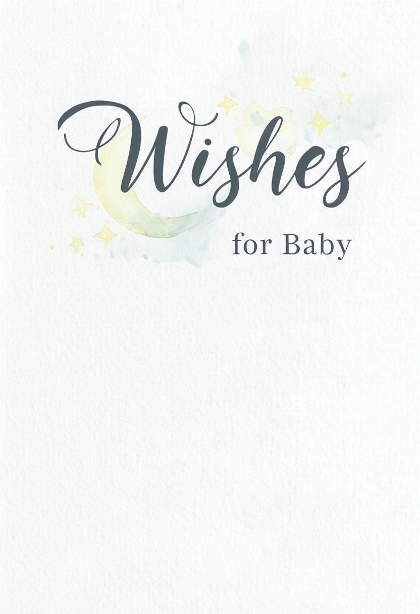 Elegant Wishes for Baby Sign with Watercolor Accents Event Sign