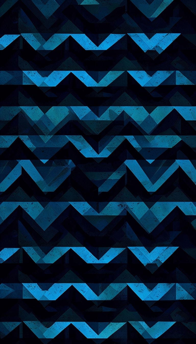 Intricate Geometric Blue Triangle Pattern Phone Case Cover
