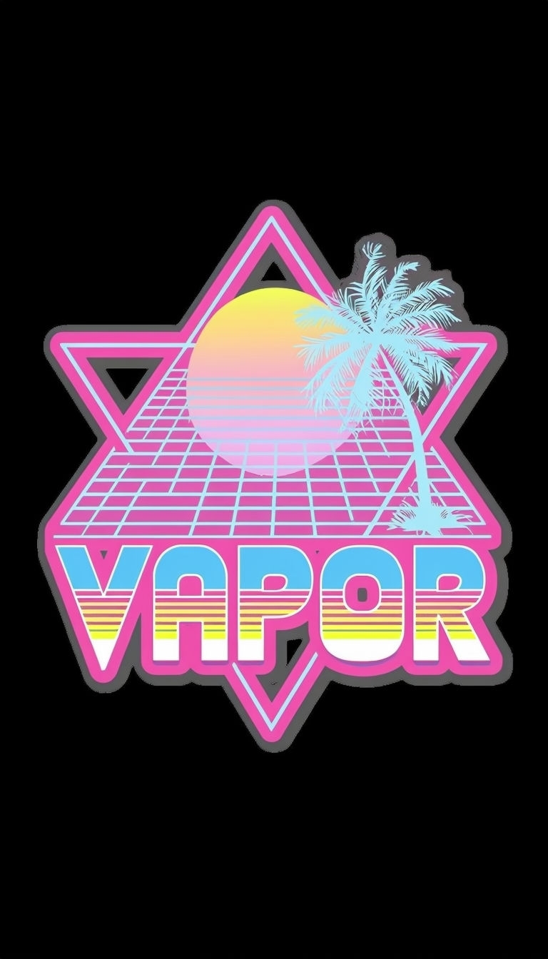 Retro-Futuristic Vapor Logo with Neon Aesthetic