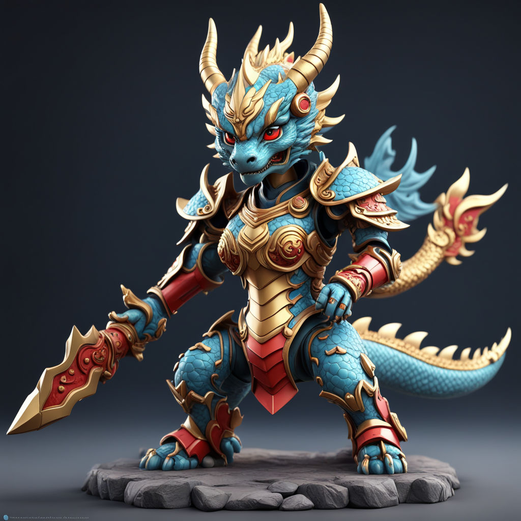 Chinese ancient female dragon warrior mecha legion figurine by Hercules
