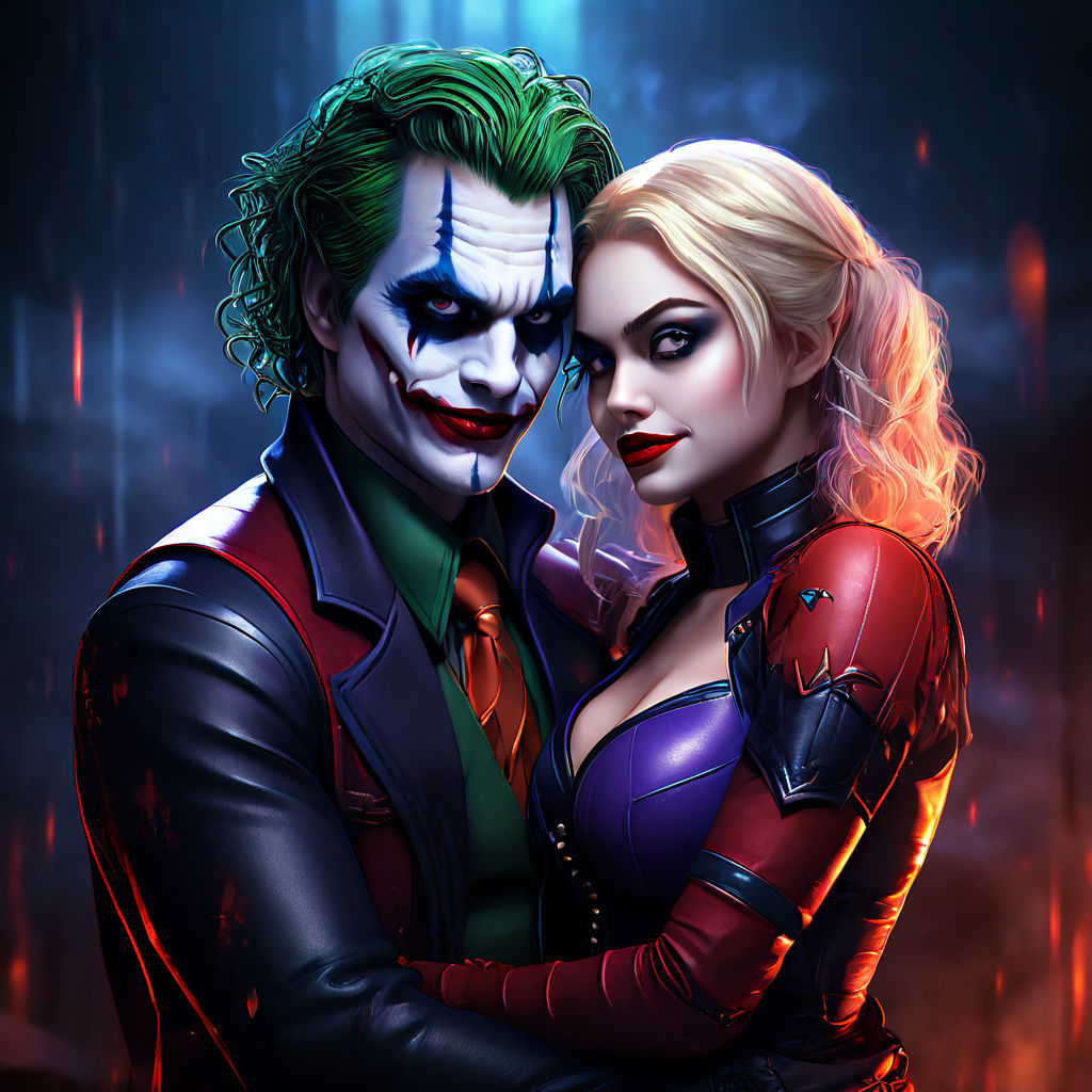 Harley Quinn Kissing Joker