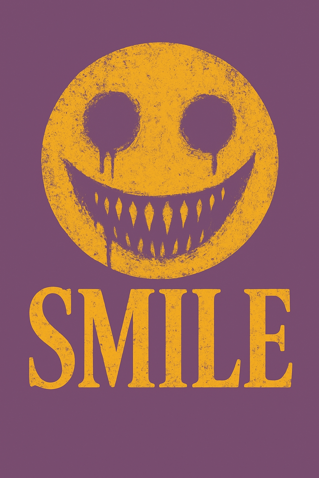 Distressed Smiley Face Graphic Design T-Shirt