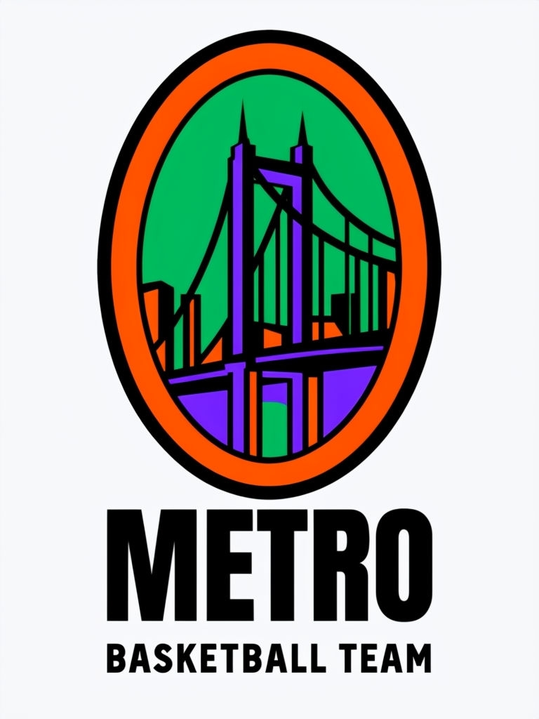 Urban Metro Basketball Team Graphic T-Shirt Design