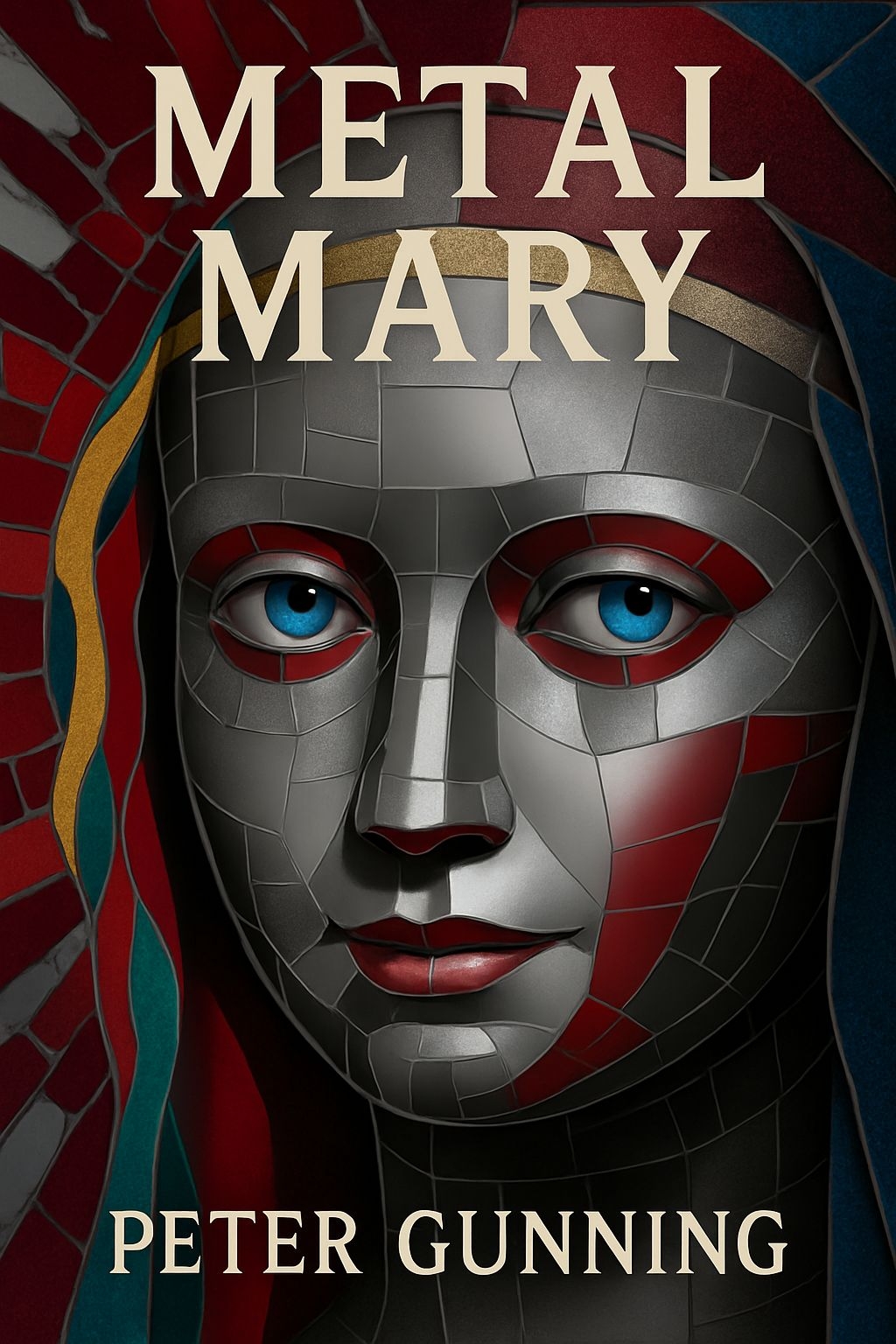 Metallic Face Artwork for Metal Mary Book Cover Design EBook Cover