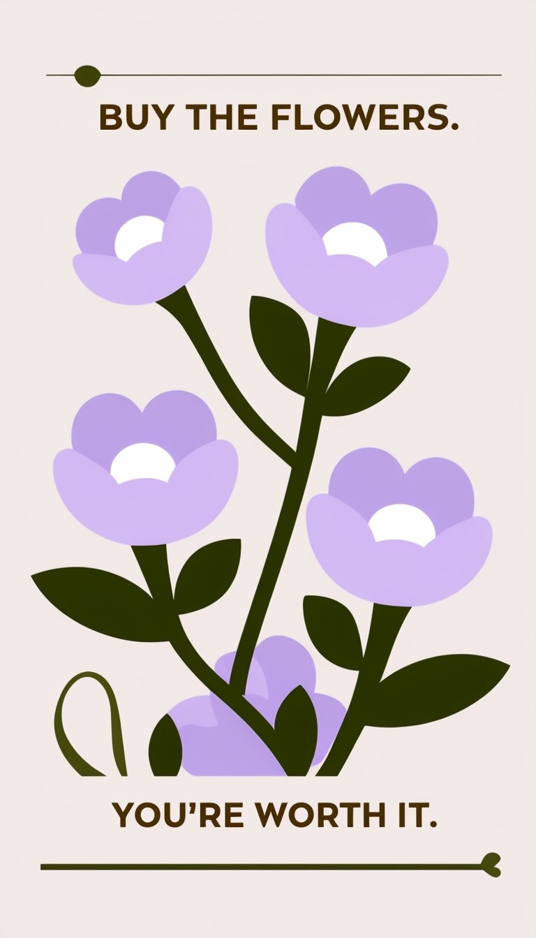 Stylized Lavender Flowers Motivational Graphic T-Shirt