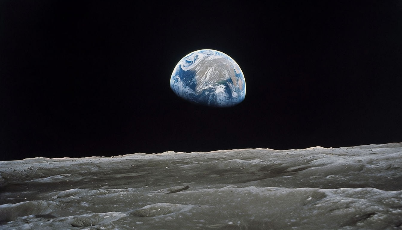 Iconic Earthrise from Apollo 8 Mission: A Captivating Space Photography Art