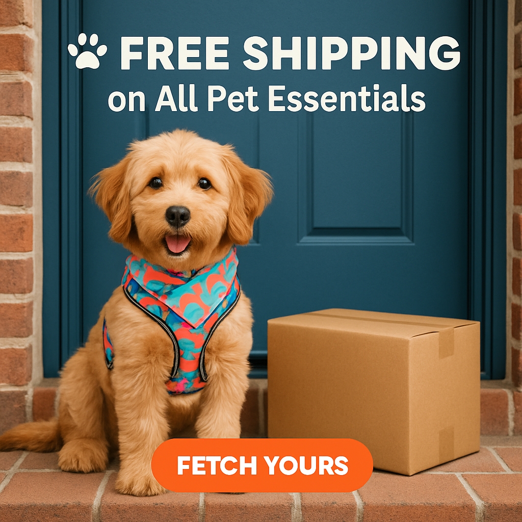 Cheerful Cockapoo Dog Promotion with Free Shipping Ad