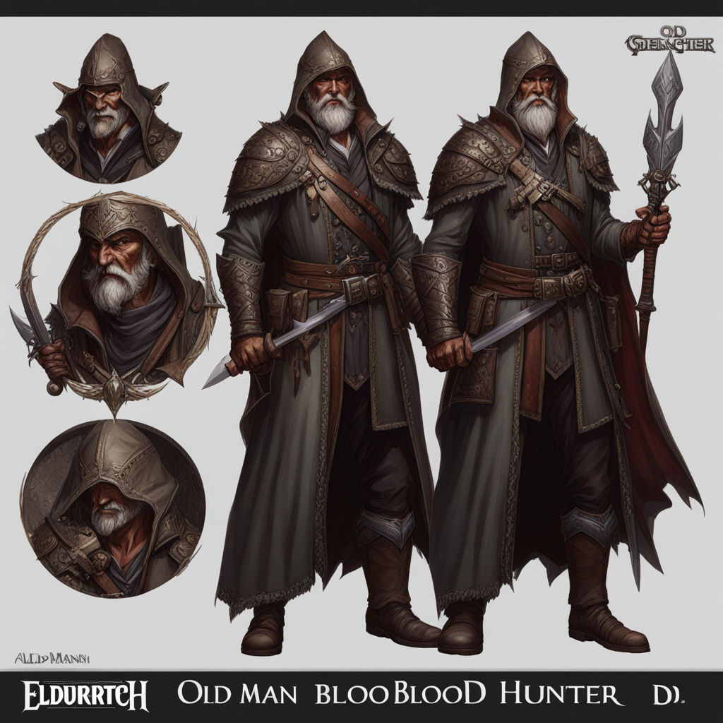 Old man blood hunter d&d character art eldritch by Elif Ateş - Playground