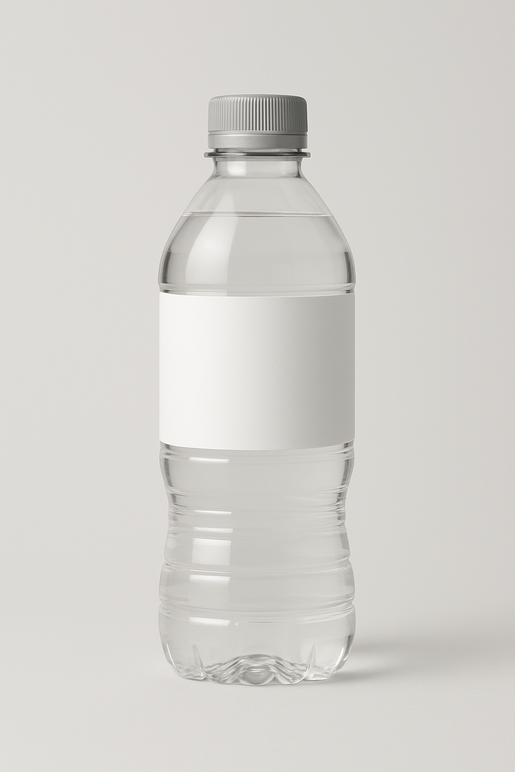 Minimalist Clear Plastic Water Bottle Mockup Design