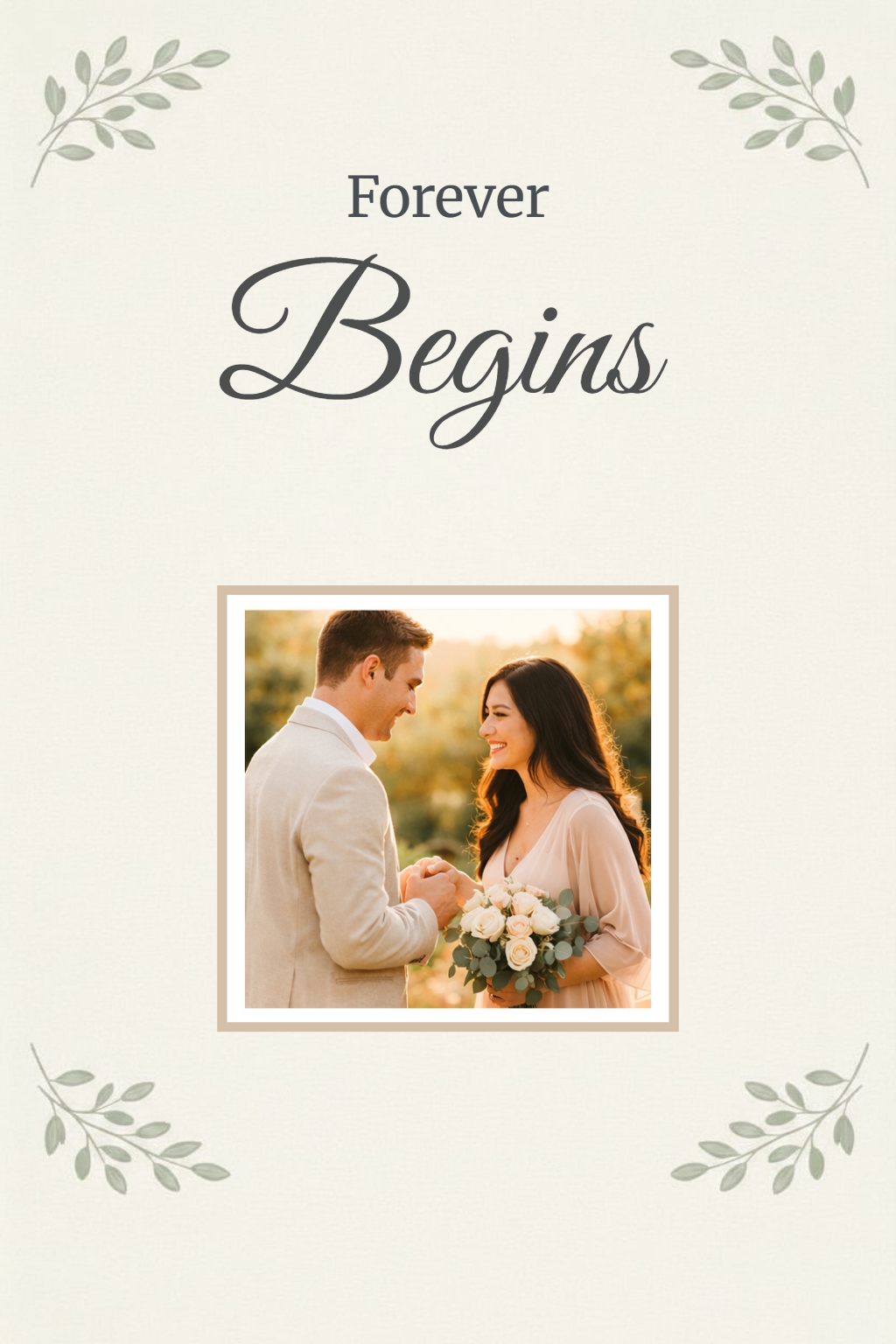 Elegant Wedding 'Forever Begins' Design Flyer