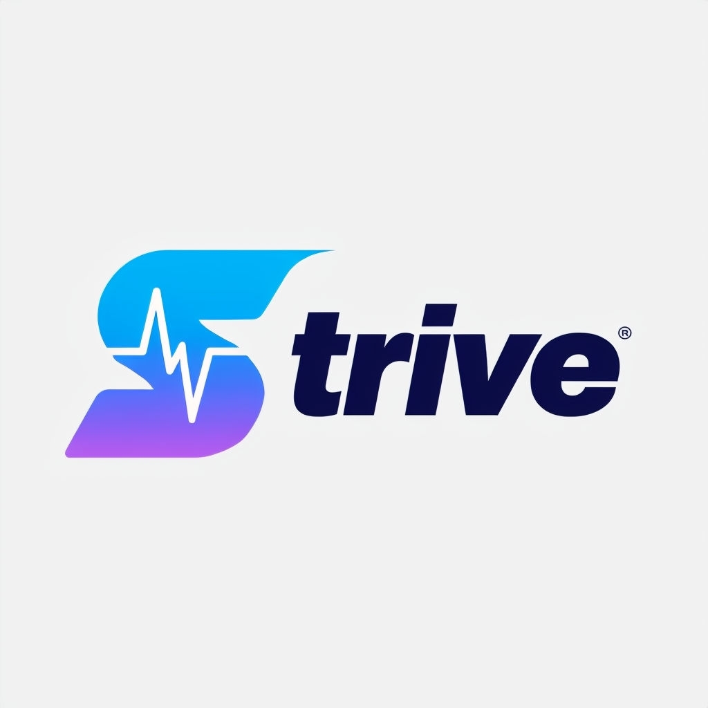 Modern Minimalist 'Strive' Logo with EKG Heartbeat Design