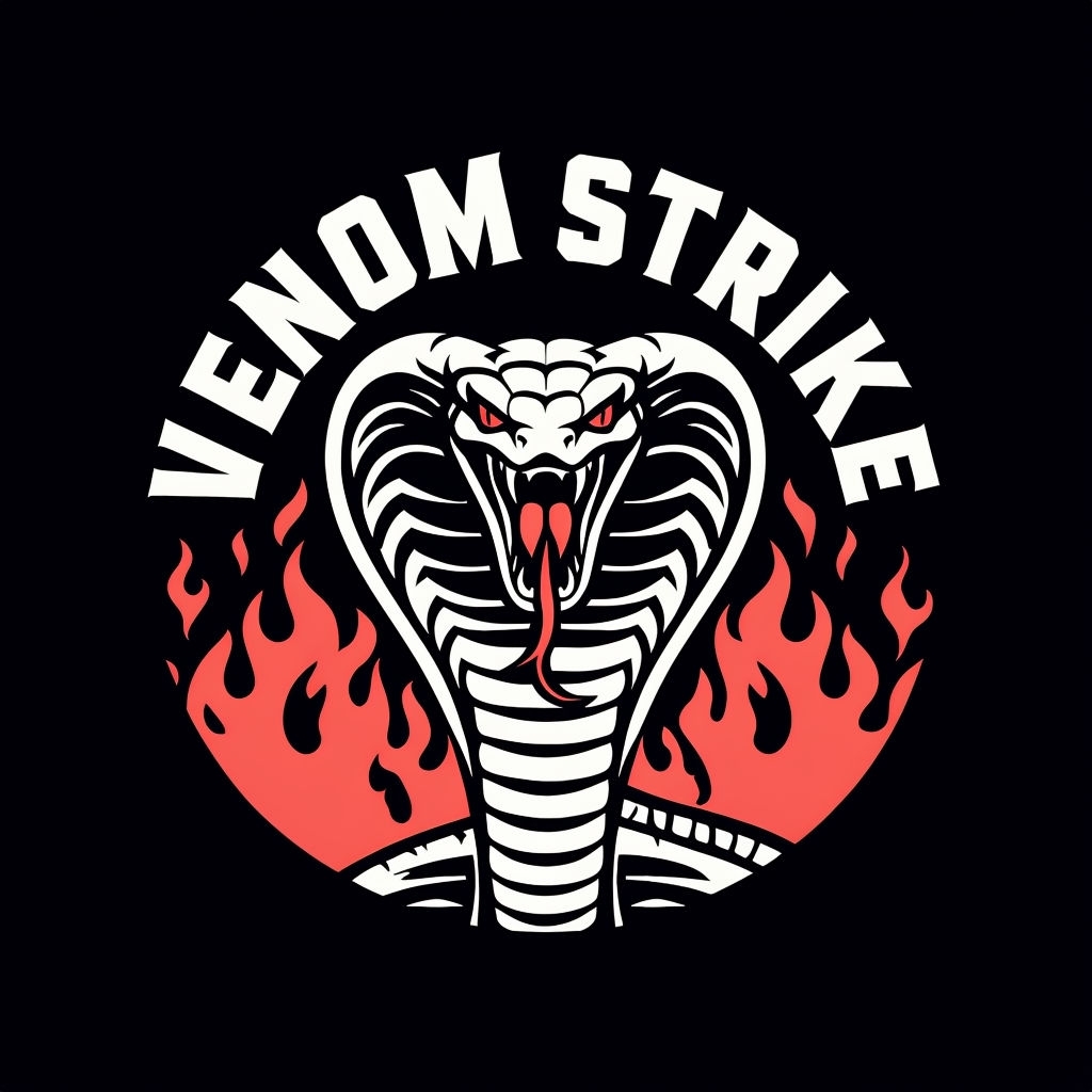 Fierce Cobra Venom Strike Graphic Design T-Shirt